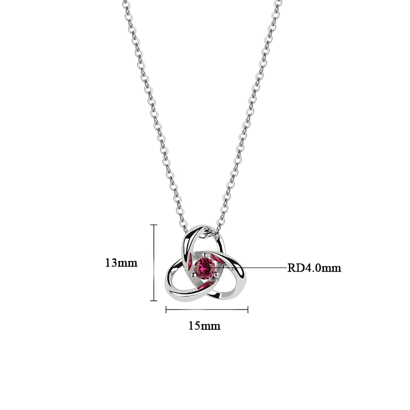 Fine Jewelry Exquisite Lady Sterling Silver Infinite Pendant with Ruby CZ Wholesale